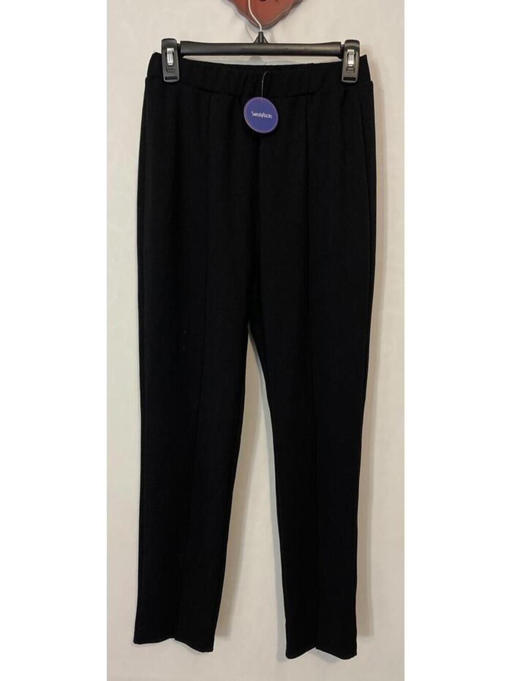 Sweaty Rocks Small Black Elastic-Waist Pleated Pull-On Casual Pants NWT! A148